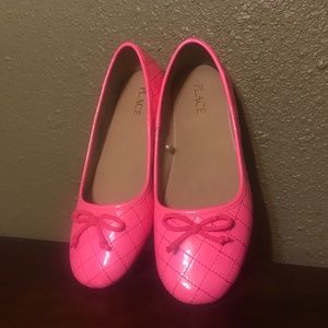 Neon pink flats